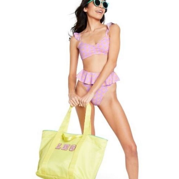 Stoney Clover Lane x Target Lavender  Flutter Strap 2 Piece Bikini Top Bottom S - Picture 1 of 13